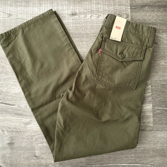 Levi's Ribcage Straight Utility Pants Green NWT - Picture 6 of 7